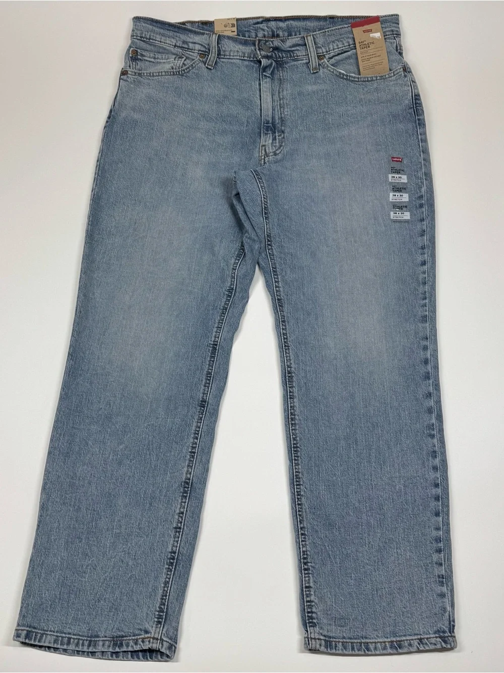 Levi's 541 Athletic Taper Stretch Jeans 38x30 Light Wash Blue